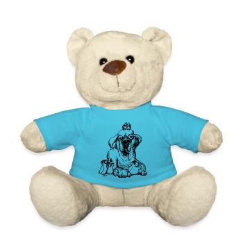 Labrador with chicks - Teddy Bear - atoll blue - Front