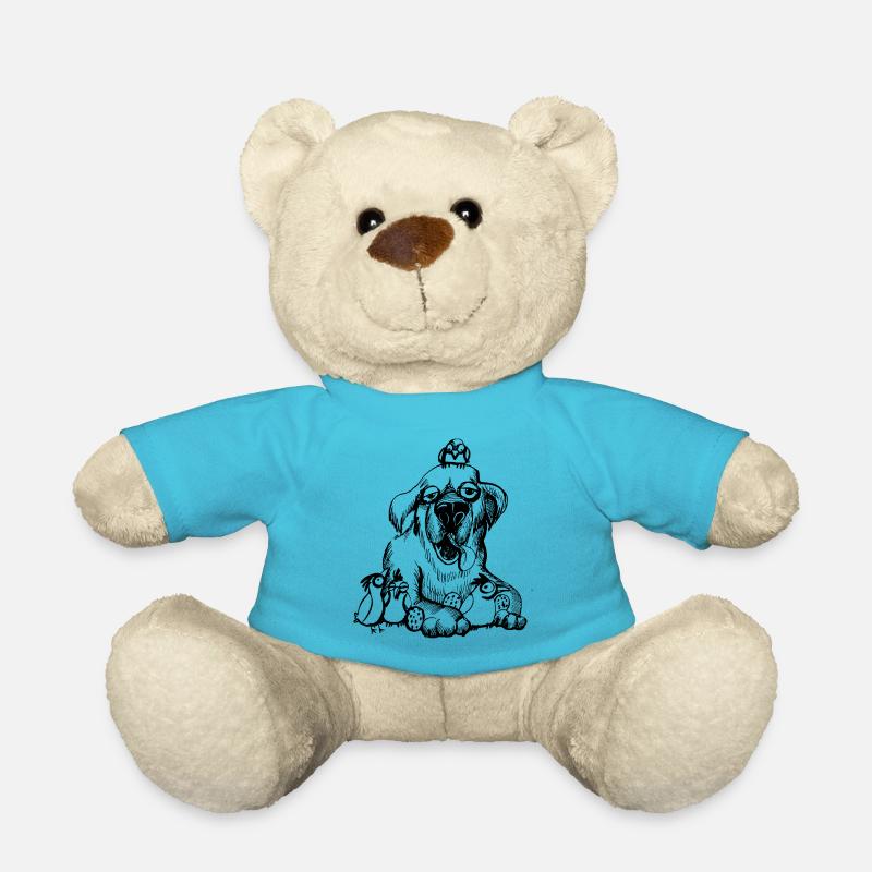 Labrador avec poussins - Nounours - bleu outremer