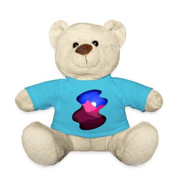 Landscape Digital Painting Nightsky in Blue Pink - Teddy Bear - atoll blue - Front