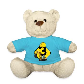 Pelle 3 ans idée cadeau d'anniversaire pour enfants - Nounours - bleu outremer - Devant