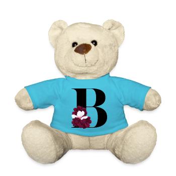 flowery letter B - Teddy Bear - atoll blue - Front