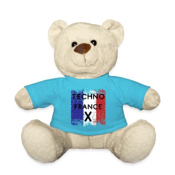 Techno France Hard Dark Acid Besitz Frenchcore - Teddy - Atollblau - Vorne