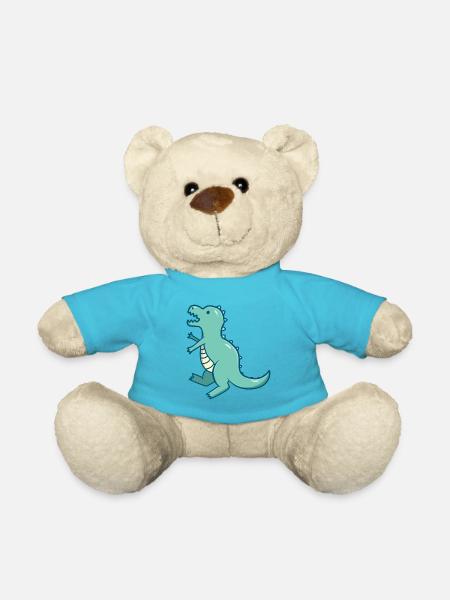 Cute little dinosaur blue T-Rex - Teddy Bear - atoll blue