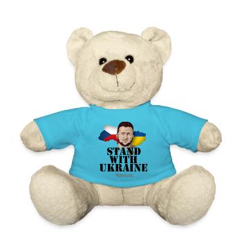 Ukraine Tschechien Unterstützer T-Shirt Design - Teddy - Atollblau - Vorne