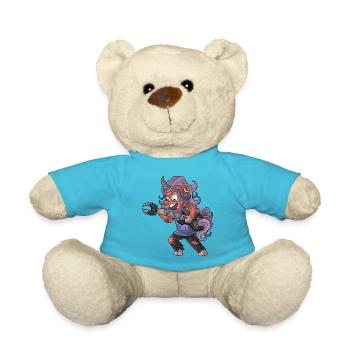 Rock Einhorn / Rockendes Einhorn - Teddy - Atollblau - Vorne