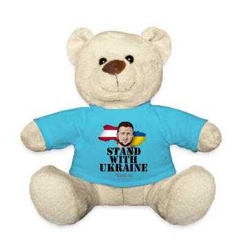 Autriche Ukraine Supporters T-Shirt Design - Nounours - bleu outremer - Devant