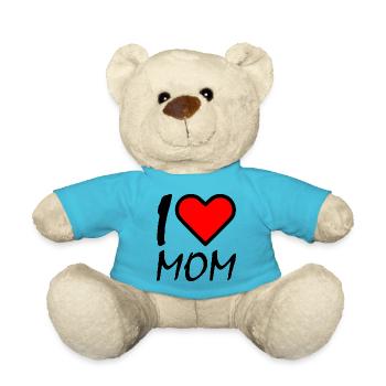 I love mom - Teddy - Atollblau - Vorne