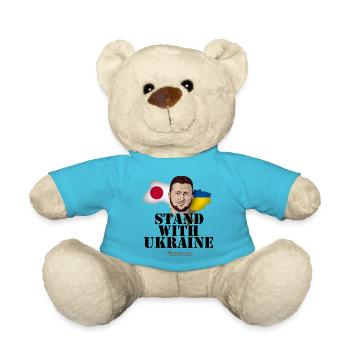 Ukraine T-Shirt Design Japon Zelenskyi - Nounours - bleu outremer - Devant