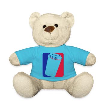 Blau Rot Kaffee Becher - Teddy - Atollblau - Vorne