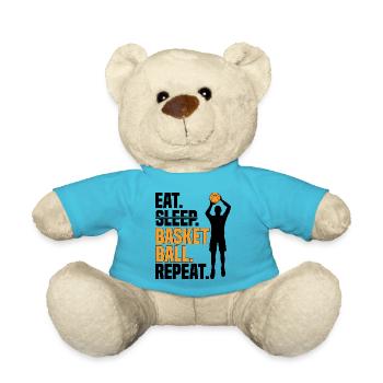 Eat Sleep Basketball Repeat I Girl Basketball player - Teddy Bear - atoll blue - Front