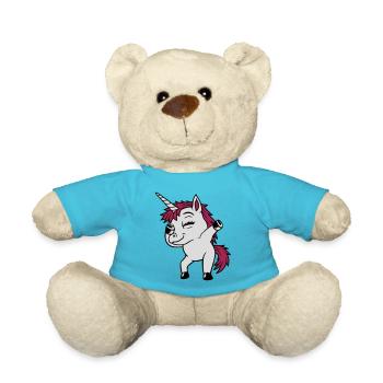 Party Einhorn Dabbing tanzen - Teddy - Atollblau - Vorne