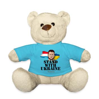 Ukraine Luxemburg T-Shirt Design - Teddy - Atollblau - Vorne