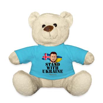 Iceland Stand with Ukraine - Teddy Bear - atoll blue - Front