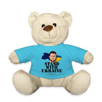 Alaska Ukraine Unterstützer T-Shirt Design - Teddy - Atollblau - Vorne