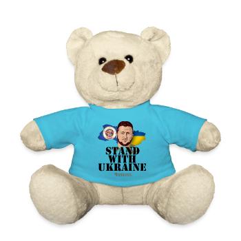 Minnesota Ukraine Friendship Design - Teddy Bear - atoll blue - Front