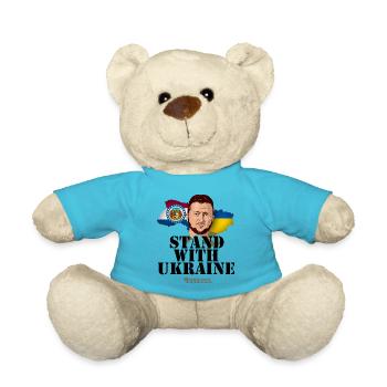 Missouri Ukraine Flag Supporter Design - Teddy Bear - atoll blue - Front