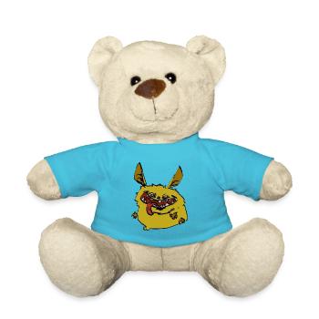 The Crazy Little Hairy Monster - Teddy Bear - atoll blue - Front