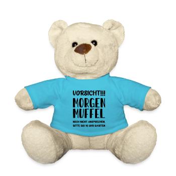 Morgenmuffel - Noch nicht ansprechen Bitte warten - Teddy - Atollblau - Vorne