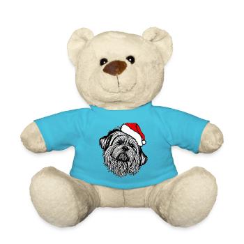 Weihnachten Hund süß lustig Hunde Tier Welpe 18 - Teddy - Atollblau - Vorne