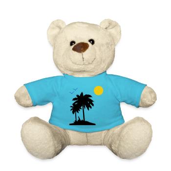 Palm trees - Teddy Bear - atoll blue - Front