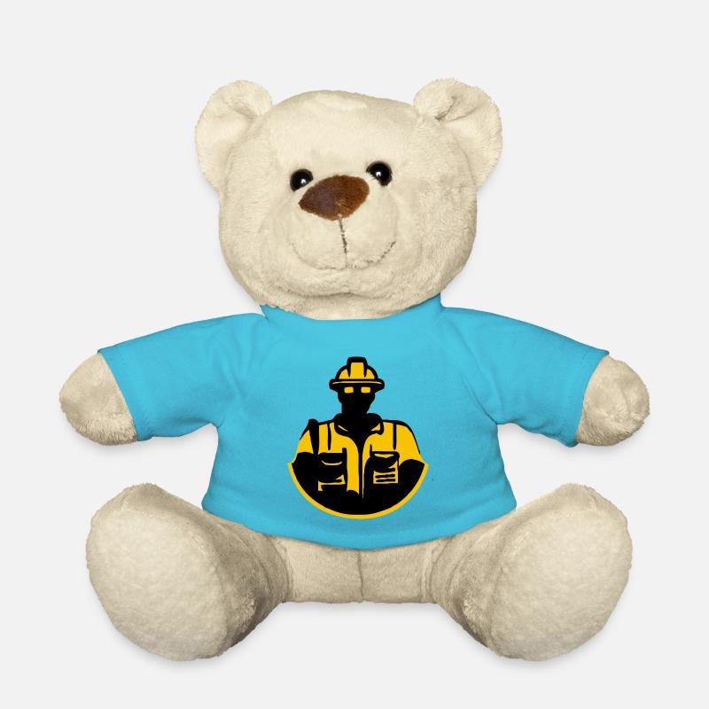 Best Construction Worker - Teddy Bear - atoll blue