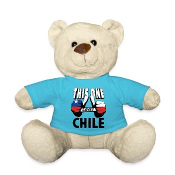 Chile Flagge Südamerika Chilenische Fahne Vintage - Teddy - Atollblau - Vorne