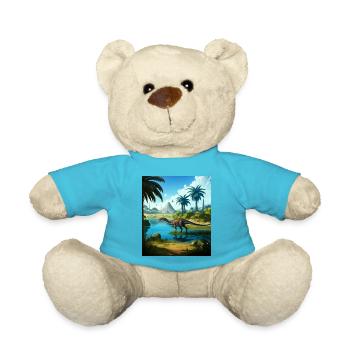 Dinosaur Palm Lake Gift - Teddy Bear - atoll blue - Front