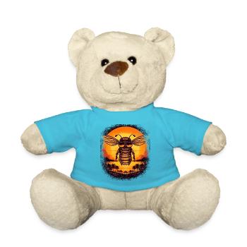 bee whisperer bumble bee sayings quote insect - Teddy Bear - atoll blue - Front