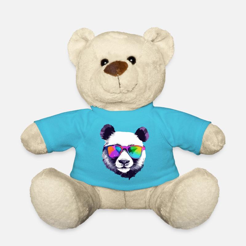 Koko der Panda mit Brille - Teddy - Atollblau