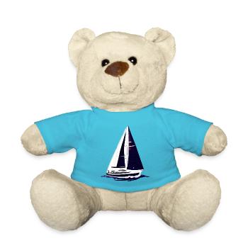 Sailing Sailing Ship Sailing Sailing Sailboat - Teddy Bear - atoll blue - Front