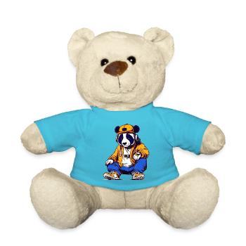 Le panda a des frissons dans le hip-hop et la fièvre du raie - Nounours - bleu outremer - Devant