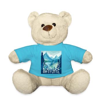 Protects our nature - Teddy Bear - atoll blue - Front