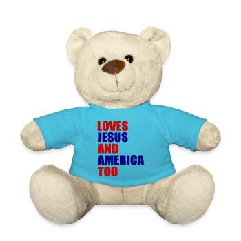 loves jesus and america too - Teddy - Atollblau - Vorne