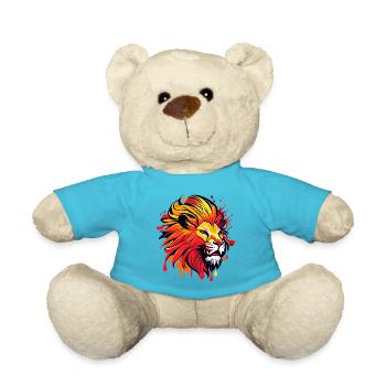 Tête de lion, signe du zodiaque - Nounours - bleu outremer - Devant