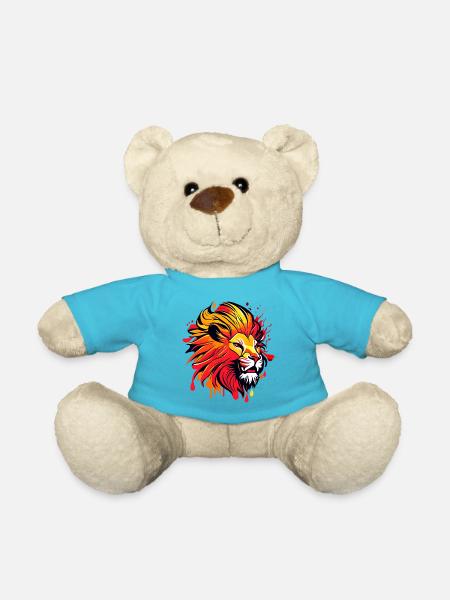 Lion's Head, Zodiac sign - Teddy Bear - atoll blue