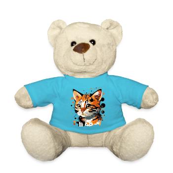 getigertes Kätzchen - Teddy - Atollblau - Vorne