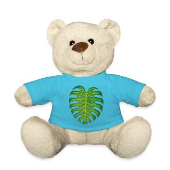 Monstera / Feuille - Nounours - bleu outremer - Devant