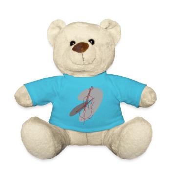 « Cello », Boho Line Art Design, série « Music » - Nounours - bleu outremer - Devant