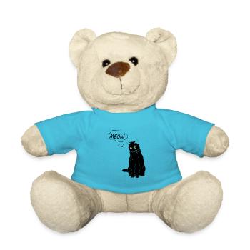 Cute Cat Meow - Cat Lover - Teddy Bear - atoll blue - Front