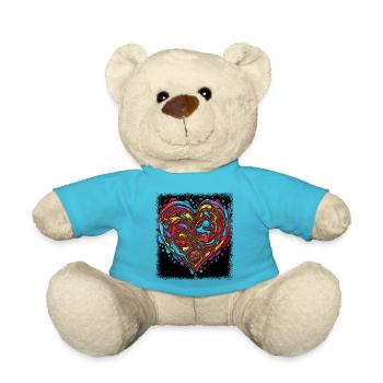 peace symbol flower power green present peace sign - Teddy - Atollblau - Vorne