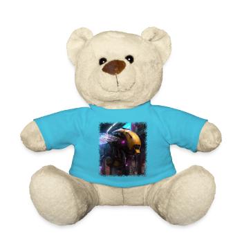 honeybee bday bee happy birthday beehive sayings - Teddy Bear - atoll blue - Front