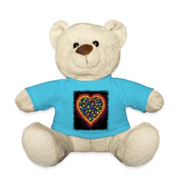 Pizza Sayings Valentine Dog Lover Gift Green - Teddy Bear - atoll blue - Front