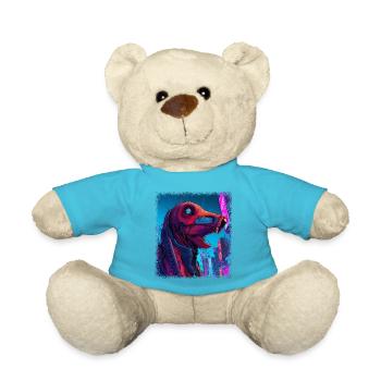 3 happy joke bday 3 years old controller present - Teddy Bear - atoll blue - Front