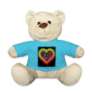 bday cool humor eat statement italian joke - Teddy Bear - atoll blue - Front