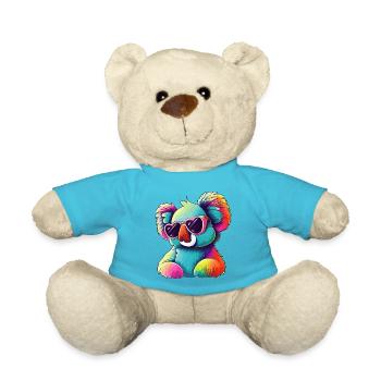 Bunter Retro Koalabär Koala Bär Sonnenbrille - Teddy - Atollblau - Vorne