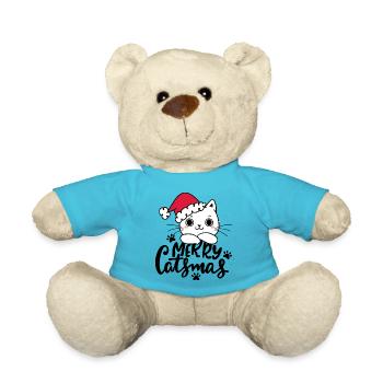 Lustige Weihnachtskatzen - Teddy - Atollblau - Vorne