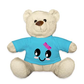 Cute Girl Ghost Face Halloween Costume - Teddy Bear - atoll blue - Front
