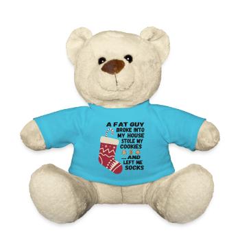Lustiger Nikolaus Spruch - Ein dicker Kerl ....... - Teddy - Atollblau - Vorne
