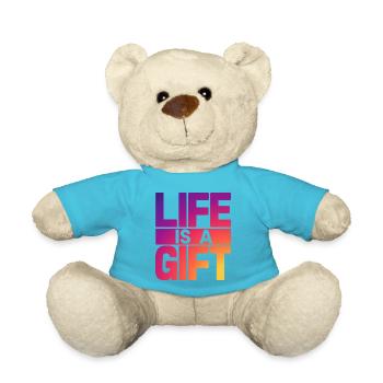 Tropical Vibes : La vie est un cadeau - Nounours - bleu outremer - Devant
