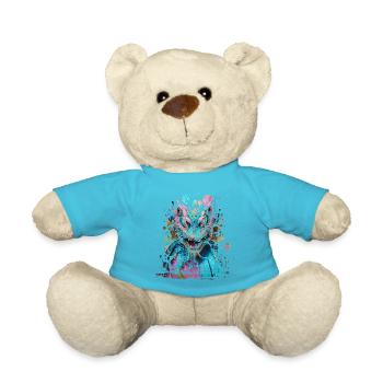 Graffiti Street Art Spray Vintage Stencil Retro - Teddy Bear - atoll blue - Front